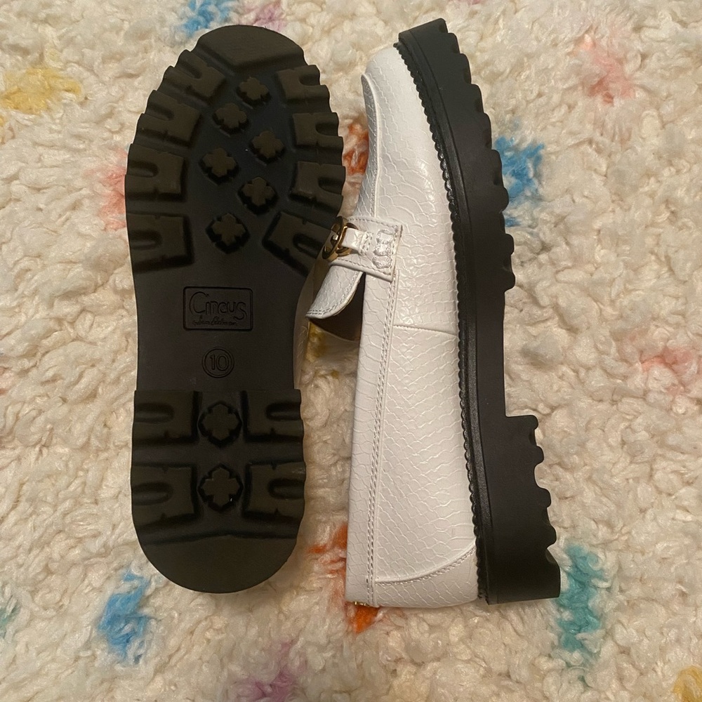 White Snakeskin Loafers